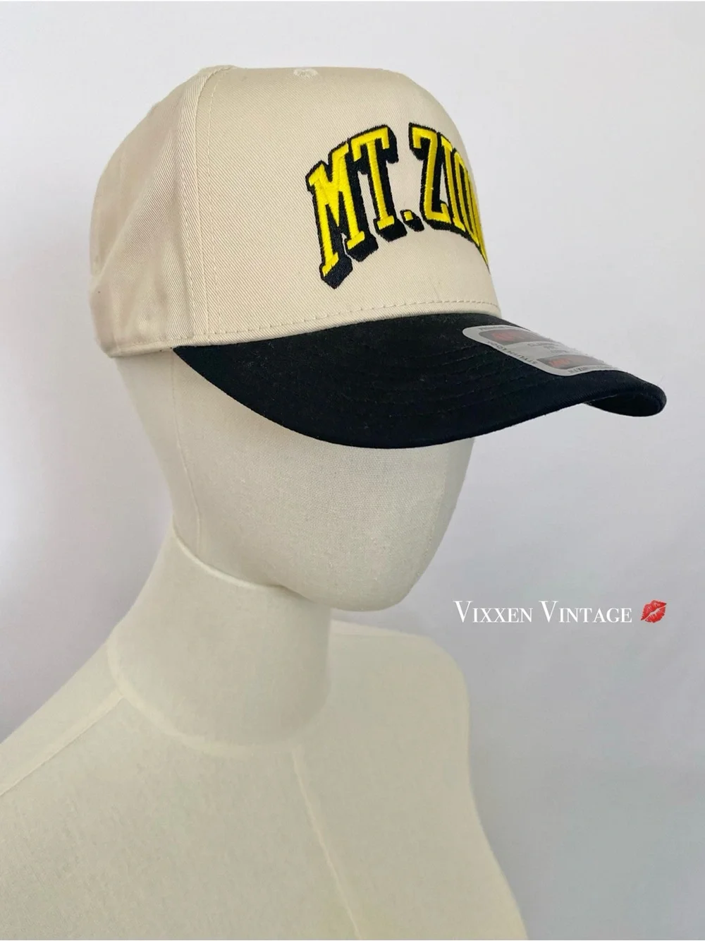 OTTO 'MT. ZION 5-PANEL MID PROFILE BASEBALL CAP' IN BLACK/NATURAL